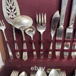 Antique 90 Piece Silverplate Silverware Flatware Lot Box Onedia Mary Stuart