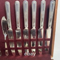 Antique 90 Piece Silverplate Silverware Flatware Lot Box Onedia Mary Stuart