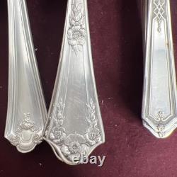 Antique 90 Piece Silverplate Silverware Flatware Lot Box Onedia Mary Stuart