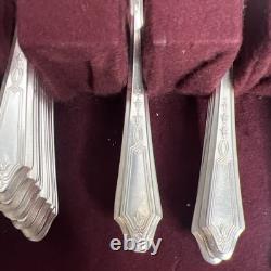 Antique 90 Piece Silverplate Silverware Flatware Lot Box Onedia Mary Stuart