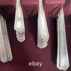 Antique 90 Piece Silverplate Silverware Flatware Lot Box Onedia Mary Stuart