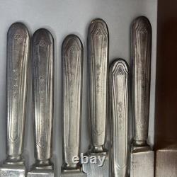 Antique 90 Piece Silverplate Silverware Flatware Lot Box Onedia Mary Stuart