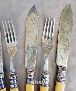 Antique Art Deco Silver Plated Knives Forks EPNS Flatware Set withCase