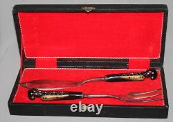 Antique Art Deco Silverplated Fish Serving Set Knife/ Fork With Box