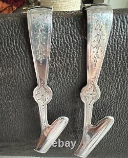 Antique Asparagus tongs SET 12 BOXED English silver Plate EXCELLENT