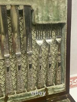 Antique Boxed Fish Knife And Fork Set By Gibson & Co Silversmiths Belfast