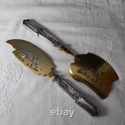 Antique Boxed French Sterling Clad Silver Serving Set Desert Icecream
