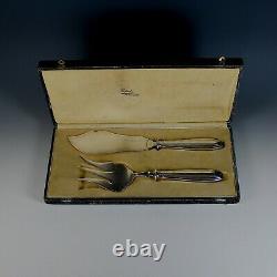 Antique Boxed French Sterling Silver Fish Set