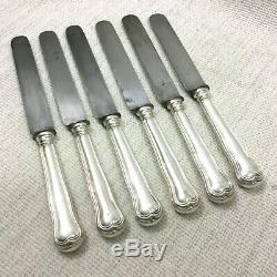 Antique Christofle Chinon Large Table Knives Cutlery Silver Plated Flatware Set