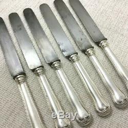 Antique Christofle Chinon Large Table Knives Cutlery Silver Plated Flatware Set