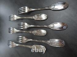 Antique Christofle Cutlery Set Table Forks Delafosse French Empire Silver Plate