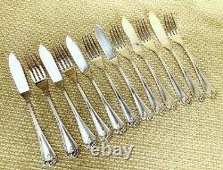 Antique Christofle Fish Cutlery Set Acanthus Alfenide Silver Plated Flatware Old