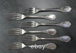 Antique Christofle Marly Large Table Forks Silver Plated Cutlery Set Louis XIV