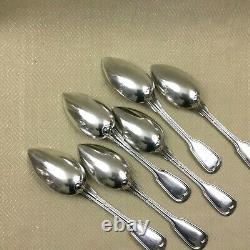 Antique Christofle Spoons Cutlery Set CHINON Large Flat Tipped Silver Plated