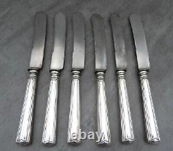 Antique Christofle Tea Knives Covered Set Art Deco Chevrons French Silver