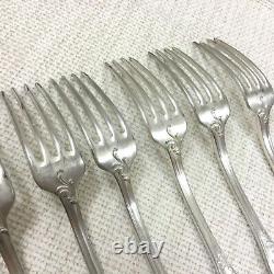 Antique Cutlery Set Table Forks Silver Plated Marly Rocaille Louis XIV French