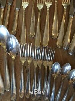 Antique Deco French Christofle Clement Marot Shells Silverplate 36p Flatware Set