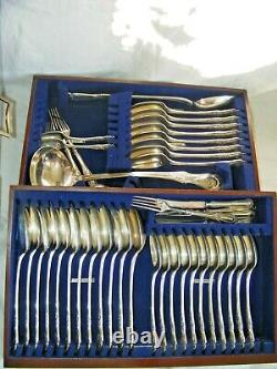 Antique Elkington Silver Plated Campaign Canteen Of Cutlery 1907, 18 Settings
