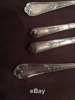 Antique Ercuis Louis VII 62pc Flatware Set Silverplate Spoons Knives Forks