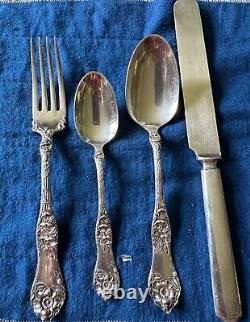 Antique Flatware Set Rogers Poppy Pattern 24 piece Intricate Silver-plate