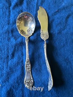 Antique Flatware Set Rogers Poppy Pattern 24 piece Intricate Silver-plate