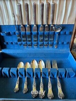 Antique Flatware Set Rogers Poppy Pattern 24 piece Intricate Silver-plate