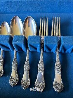 Antique Flatware Set Rogers Poppy Pattern 24 piece Intricate Silver-plate