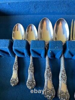 Antique Flatware Set Rogers Poppy Pattern 24 piece Intricate Silver-plate