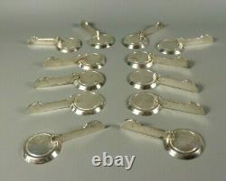 Antique French ART DECO Hallmarked Silver Plated Knife Rest Set of 12 Modernist