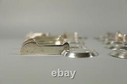 Antique French ART DECO Hallmarked Silver Plated Knife Rest Set of 12 Modernist
