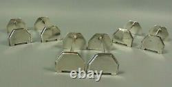 Antique French ART DECO Hallmarked Silver Plated Knife Rest Set of 6 Modernist