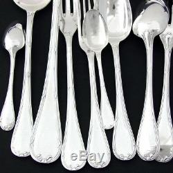 Antique French Christofle 51pc Silver-plate Dinner Sized Flatware Set, 4pc 4 12