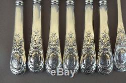 Antique French Christofle Fidelio Style Louis XVI Set 18 Pce Forks Knives Spoon