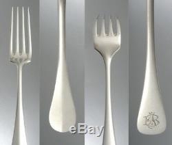 Antique French Christofle Silver Plated Flatware Set for Twelve, Fidelio Pattern