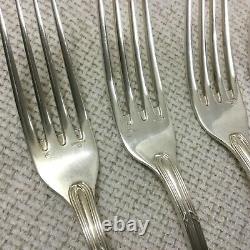 Antique French Cutlery Ercuis Large Table Forks Ribbon Trianon Set of 6 Flatware