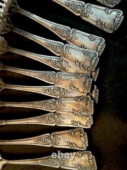 Antique French Fish Set, Repousse Silver Plated, Hallmarked