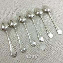 Antique French Large Table Spoons Silver Plated Cutlery Apollo Chinon Set of 6