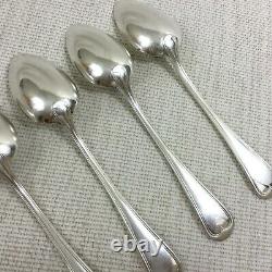 Antique French Large Table Spoons Silver Plated Cutlery Apollo Chinon Set of 6
