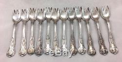 Antique Gorham Silver Silverplate Ice Cream Forks Kings Pattern SET 12
