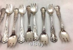 Antique Gorham Silver Silverplate Ice Cream Forks Kings Pattern SET 12
