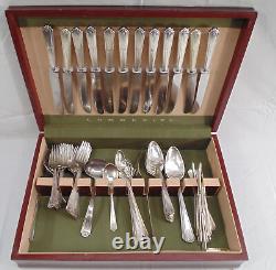 Antique Gorham Vanity Fair 1923 Silverplate Flatware 78 Piece Set Monogrammed