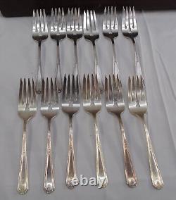 Antique Gorham Vanity Fair 1923 Silverplate Flatware 78 Piece Set Monogrammed