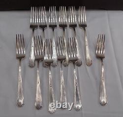 Antique Gorham Vanity Fair 1923 Silverplate Flatware 78 Piece Set Monogrammed