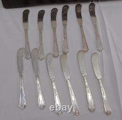 Antique Gorham Vanity Fair 1923 Silverplate Flatware 78 Piece Set Monogrammed