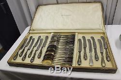 Antique Italian Argento Solid Coin 800 Silver Flatware Set Large Heavy Set