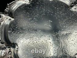 Antique James Dixon Sons 666 Silverplated Footed Plate, 8 1/2 Dia, 1 1/4 H