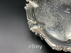 Antique James Dixon Sons 666 Silverplated Footed Plate, 8 1/2 Dia, 1 1/4 H