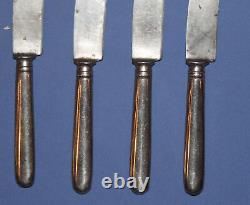 Antique Jewish ornate floral silver plated set 4 knives