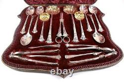 Antique Mappin Webb Silver Plated Cased Fruit Nut Set 17 Piece Circa 1894
