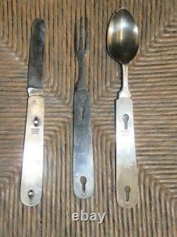 Antique Military Silver-Plate Campaign Cutlery Set & Case -'Varinder, St Pauls